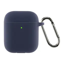Силіконовий чохол для навушників Apple AirPods 2, Hang Case, синій, ультратонкий захисний кейс товщиною 2 мм, захист від подряпин, пилу та ударів, компактний, з карабіном для кріплення, ArmorStandart (ARM59681)