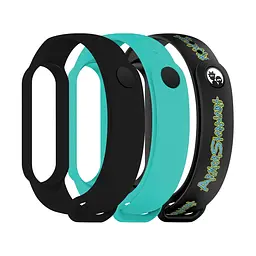 Комплект силіконових ремінців для фітнес браслетів Xiaomi Mi Band 5/6/7, Silicone, rm inscription, зі зручною застібкою, на фітнес трекер та смарт годинник, ArmorStandart (ARM77054)