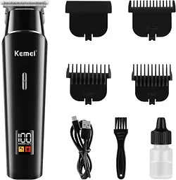 Машинка для стрижки волосся Kemei KM-1113 5 Вт Чорний (2390000005) - мініатюра 2