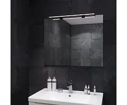 Дзеркало Sanwerk СІМПЛІ "Мініма" 80*65 зі світильником LED "СМАРТ" black AL 60 см (ZS0000351) - мініатюра 1