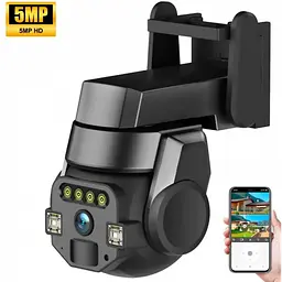 Камера відеоспостереження зовнішня камера вулична чорна WIFI OUTDOOR Q-812 FULL-HD 5Mp - мініатюра 3