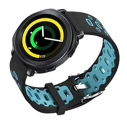 Спортивний ремінець Primo Perfor Classic для годинника Samsung Sport Gear SM-R600 Black Blue - мініатюра 2
