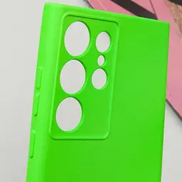 Чохол TPU GETMAN Liquid Silk Full Camera для Samsung Galaxy S24 Ultra Салатовий / Neon Green - мініатюра 5