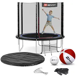 Батут Hop-Sport 8ft (244см) чорно-синій з зовнішньою сіткою - мініатюра 4