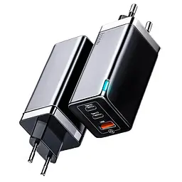 Швидкий зарядний пристрій Baseus Gan2 65 W блок живлення 2*type-C + USB - мініатюра 2