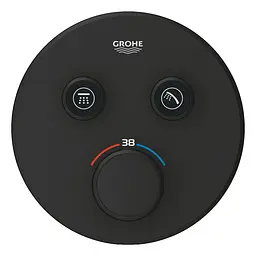 Термостат прихованого монтажу з двома кнопками керування Grohe Grohtherm SmartControl 29507KF0, Чорний матовий - мініатюра 3