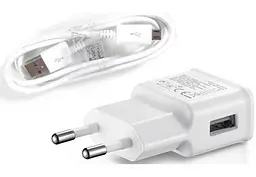 Зарядний пристрій Samsung + micro-USB кабель універсальний білий