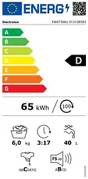 Electrolux Пральна машина Electrolux вертикальна, 6кг, 1000, D, 60см, дисплей, білий - мініатюра 6