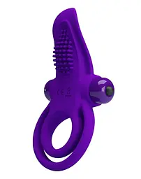 Ерекційне кільце з вібрацією Pretty Love Vibro Penis Ring, 11.3х5.6 см (фіолетовий)