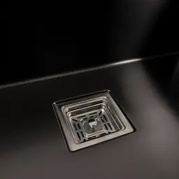 Кухонна мийка Platinum Handmade HSB з нержавіючої сталі 1.2 мм квадратний сифон 70x50x23 см чорна - мініатюра 5