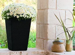 Горщик для рослин Keter Medium Rattan Planter сірий - мініатюра 2