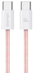 USB Кабель Usams U86 (US-SJ656) Type-C-Type-C PD 60W 5A 1.2m Рожевий - мініатюра 2