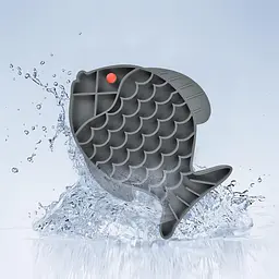 Силіконовий килимок для лизання для собак Derby Fish Shaped Dog Lick Mat, сірий - мініатюра 7