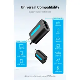 Перехідник OTG USB 2.0 AF to USB-C Vention (CDTB0) - мініатюра 10