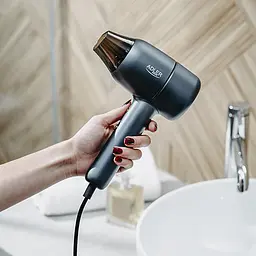 Фен для волосся Adler AD 2279B, 1800 Вт, синій, з іонізацією та холодним повітрям, потужний компактний фен із концентратором - мініатюра 9