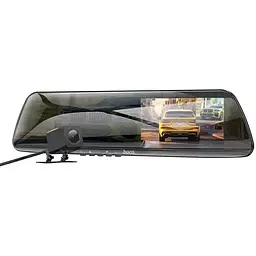 Відеореєстратор - дзеркало Hoco DV4 4.5-inch rearview mirror driving recorder (2 камери) - мініатюра 3