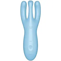 Кліторальний смарт вібратор Satisfyer Threesome 4 Blue із трьома пальчиками