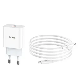 Зарядний пристрій Hoco C76A Plus Speed Source PD 20 W блок швидкий + кабель Type-C to Lightning - мініатюра 3