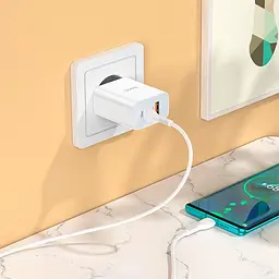 Блок зарядний пристрій Hoco C97A на 2 порти 1 USB + 1Type-C 20 W з кабелем Type-C to Type-C - мініатюра 5