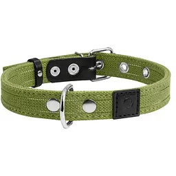 Нашийник для собак Collar, бавовняний, подвійний, 41-53x2,5 см, зелений