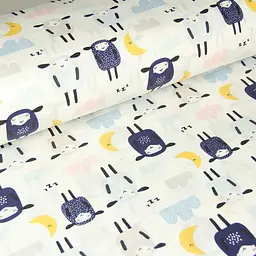 Дитяча постільна білизна в ліжечко SHEEPS CS5, блакитний (SheepBlueSkyeyGrey_DropLightBlue_140) - мініатюра 7