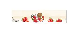 Вініловий кухонний фартух Полуниця і Кокос наклейка для кухні ПВХ фрукти ягоди Бежевий Happy Pocket Z181833 - мініатюра 7