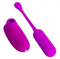 Стимулятор Pretty Love - Curupira Multifunctional Sucker Purple Вакуумний + віброяйце фіолетовий - мініатюра 2