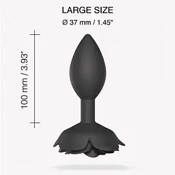 Силіконова анальна пробка Love To Love Open Roses L Size - Black Onyx - мініатюра 3