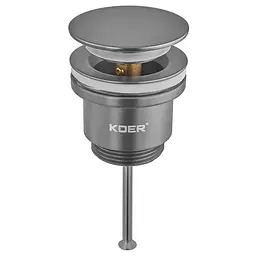Донний клапан для раковини Koer PW-11-07 універсальний Click-Clack 1 1/4″ Графіт KR5793