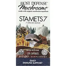 Щоденна підтримка імунітету комплекс із 7 грибів Fungi Perfecti Stamets 7 Daily Immune Support 120 вегетаріанських капсул - мініатюра 2