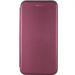 Кожаный чехол-книжка Epik Classy для Motorola Moto G87 5G Бордовый