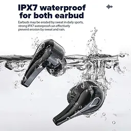 Бездротові Bluetooth навушники TWS H3S, з індикатором зарядки, сенсорами і водонепроникним корпусом Чорні - мініатюра 7