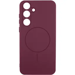 Чохол Silicone Cover Lakshmi Full Camera (AA) with Magnetic Fit для Samsung Galaxy S25 Бордовий / Marsala