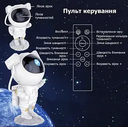 Дитячий нічник проектор Астронавт, лампа зоряне небо з пультом від юсб - мініатюра 9