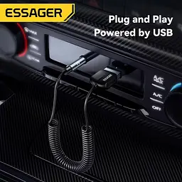 Bluetooth-адаптер Essager Bluetooth 5.0 автомобільний приймач AUX з мікрофоном (EBT-YH01-P) - мініатюра 5