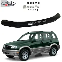 Дефлектор капоту мухобійка для Suzuki Grand Vitara 1998-2005 Євро Кріплення (Vip Tuning) SZ01