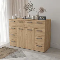 Комод на 8 шухляд з дверима Idea ТКБ-381 Дуб крафт