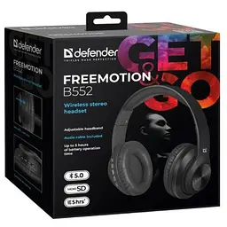 Навушники Defender FreeMotion B552 Bluetooth Black (63552) - мініатюра 7