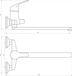 Змішувач для ванни Globus Lux Solly GLSO-208 Хром - мініатюра 4