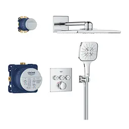 Душова система прихованого монтажу Grohe Grohtherm Smartcontrol Rainshower SmartActive 310 Cube 34864000, Хром - мініатюра 2