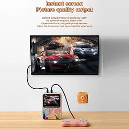 Ігрова ретро приставка 3" LCD 500 ігор з джойстиком UKC G5 Game Box 9214 рожева - мініатюра 10
