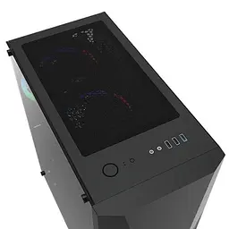 Корпус Montech FIGHTER 500, Black, Mid Tower, без БЖ, для ATX / Micro ATX / Mini ITX, 1xUSB 3.0 / 2xUSB 2.0, макс. CPU - 160 мм / GPU - 320 мм, 4x120 мм LED `Rainbow`, бічна панель із загартованого скла - мініатюра 4
