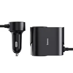 Автомобільний зарядний пристрій Baseus High Efficiency Pro 1-for-2 Car Cigarette Lighter 30W Cosmic Black (C00455300121-00) - мініатюра 4