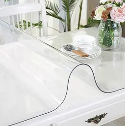 М'яке скло Прозора силіконова скатертину на стіл Soft Glass Захист для меблів 1.8х1.5 м (товщина 0.5 мм) - мініатюра 3