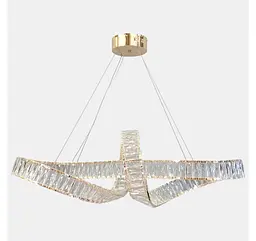 Велика лінійна золота кришталева LED люстра Artlight 549-1000GD довжиною 98 см, 138W, пульт та диммер - мініатюра 2