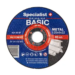 Диск шліфувальний для металу Specialist+ Basic 125 x 6.4 x 22 (250-21260)