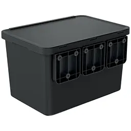 Сортувальник Prosperplast Systema з кришкою та ніжками 4x10 л чорний (62868-411) - мініатюра 4