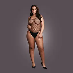 Боді Le Désir With Fishnet Structure, Plus Size (чорний) - мініатюра 3