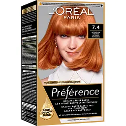 Фарба для волосся L'Oréal Paris Preference, відтінок 7.4 (Манго. Дуже інтенсивний мідний), 174 мл (A6214927)