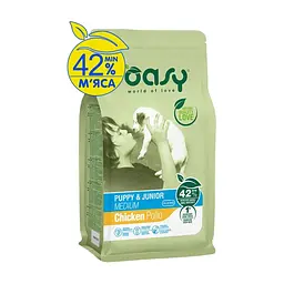 Сухий корм для собак Oasy Dog LIFESTAGE Puppy & Junior Medium 3 кг (8053017348865)